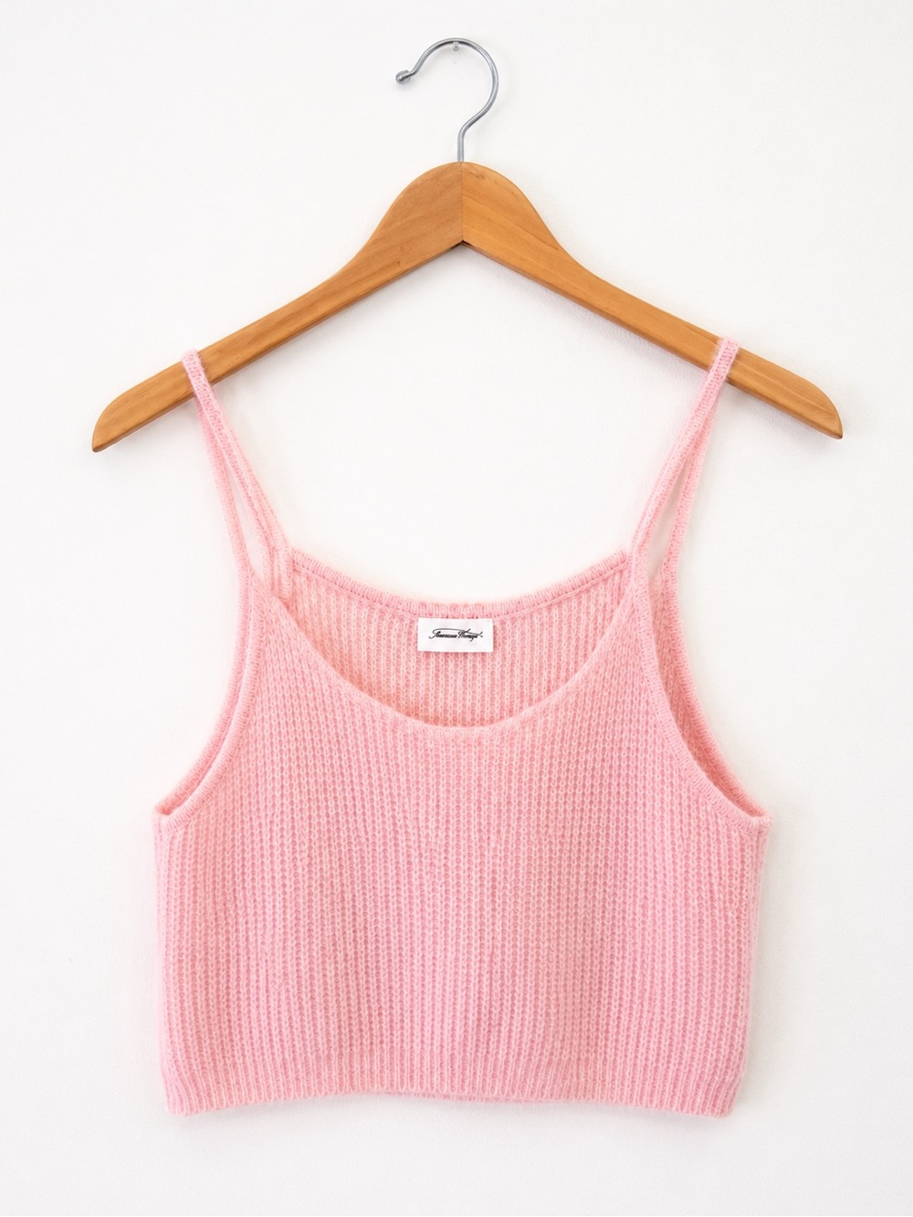 NWOT American Vintage‎ Alpaca Merino Wool Knit Cropped Tank Top Pink Size L